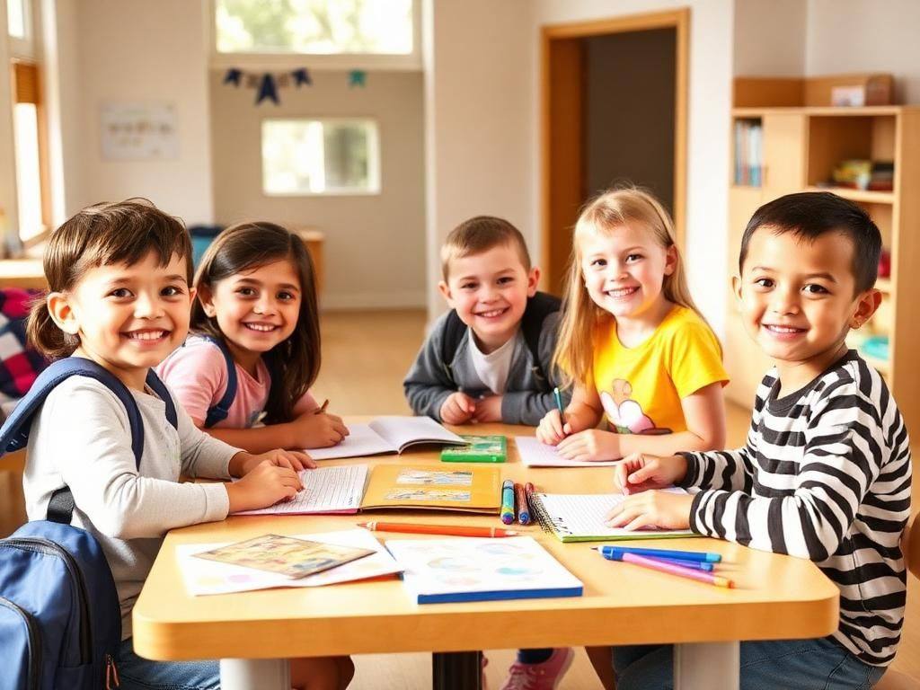 Before & After School – 6 - 12 years | Hazel's Christian Preschool School-age children doing homework and enjoying enrichment activities in the before and after school program at Hazel's Christian Preschool